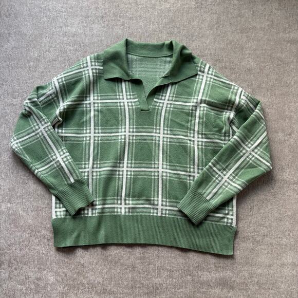Nordstrom Sweaters - Green Plaid Polo Sweater